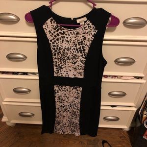 Black and Cheetah Pattern Dress